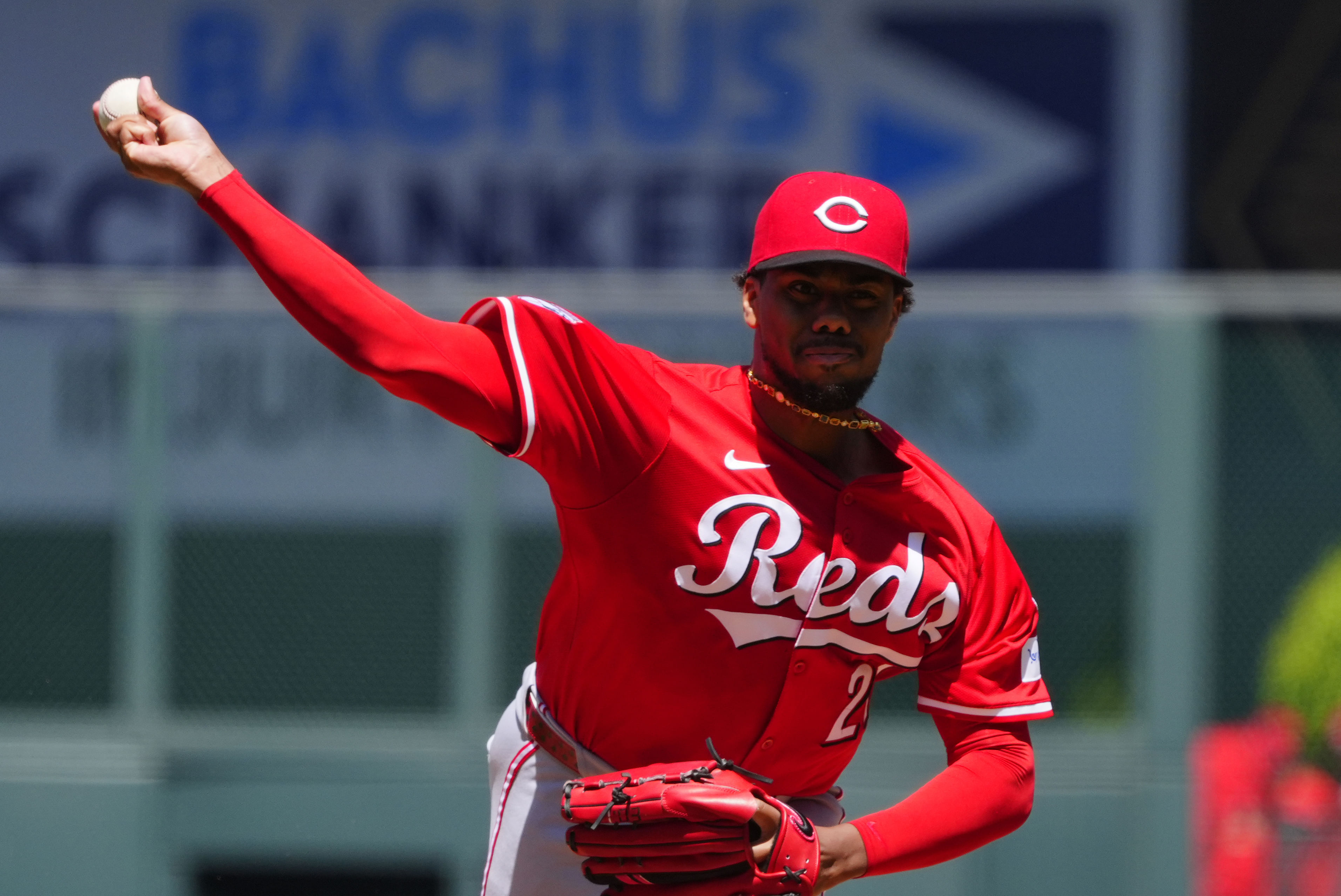 Hunter Greene has 55 strikeouts in 42.2 innings - Source: Imagn